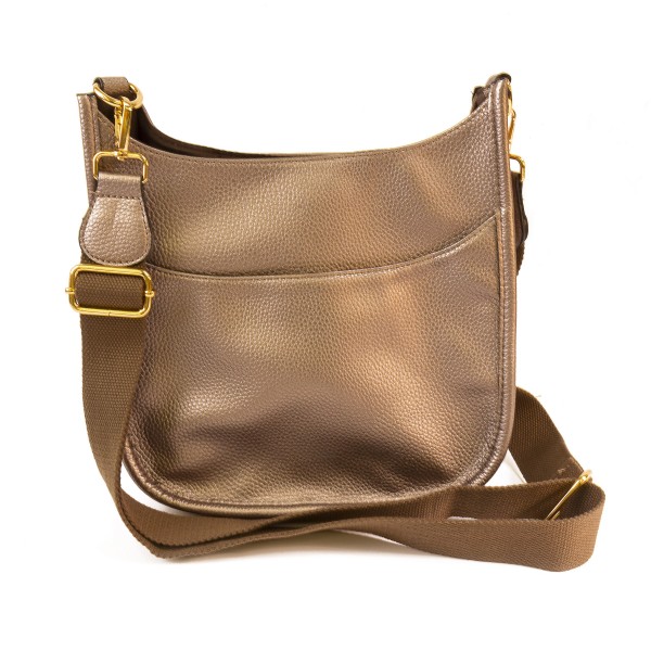 Solid Color Leather Handbag With Matching Strap

- Magnetic Closure
- One Outer Pocket
- Three Inner Pockets / One With Zipper Closure
- Adjustable and Removable Canvas Strap Approximately 14" - 23" Drop
- Approximately 10"T x 10"L x 2"W
- Material: Leather