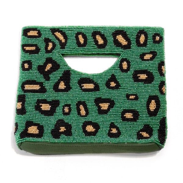 Leopard Print Beaded Handbag

- Open Inside
- Magnetic Closure
- Approximately 8.5" W x 7" T x 1"D