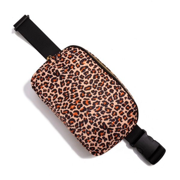 Wholesale animal Print Crossbody Nylon Belt Bag Full Zip Closure Waterproof One