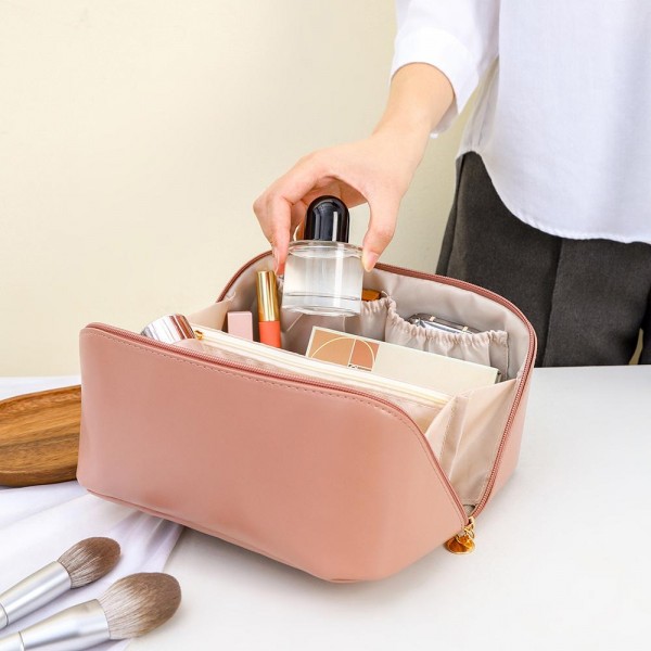 cloth makeup bags for travel with zippers on side Monos Women's Metro Cosmetics Case - Black or daytime items from travel essentials New High Quality Travel Men