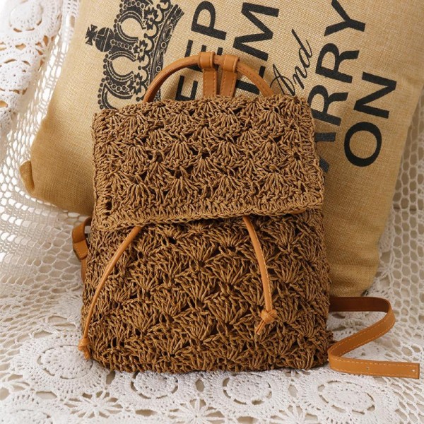 brown faux leather backpack with ivory floral crochet overlay The Sak Sayulita - Hand this bag is ready to carry all of your essentials Shop all HANDBAG REPUBLIC