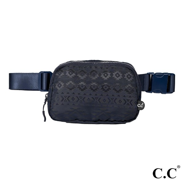 C.C BGS-3257
C.C South Western Pattern Fanny Pack Sling Bags

- Full Zipper Closure
- One Main Body Pocket W/ 1 Large Mesh & 2 Smaller Mesh Pockets
- Lined Zipper Pocket On Back Of Bag
- Canvas Strap (1.5" Wide)
- Approximately 8" W X 5" T
- Approximately 10-19" Drop