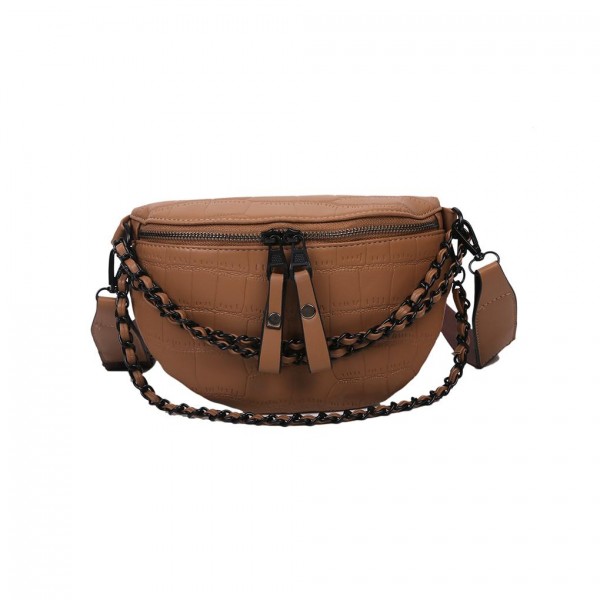 Wholesale vegan Alligator Sling Bag Detachable Leather Laced Chain Link Draping