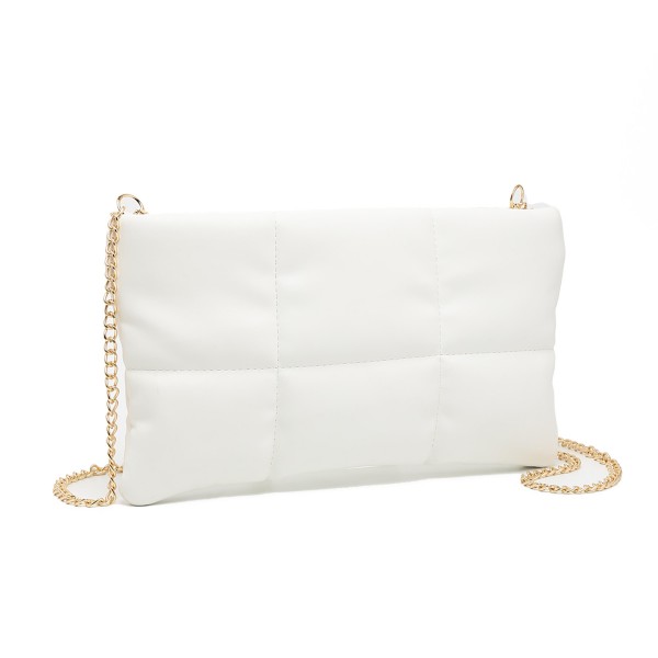 Quilted Faux Leather Crossbody Wristlet With Gold Chain 

- Full Zipper Closure
- Lined Body With Internal Zipper Pocket
- Removable Wristlet Strap Included
- Removable Cross Body Chain 
- Approximately 10.75"W X 6"T X 0.5" D
- Strap Drop 23" L
