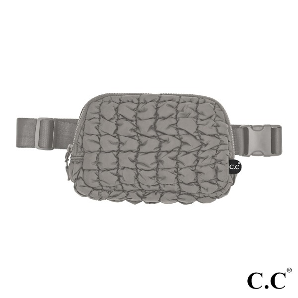 Wholesale c C BGS Quilted Puffer Fanny Pack Full Zipper Closure Adjustable Strap