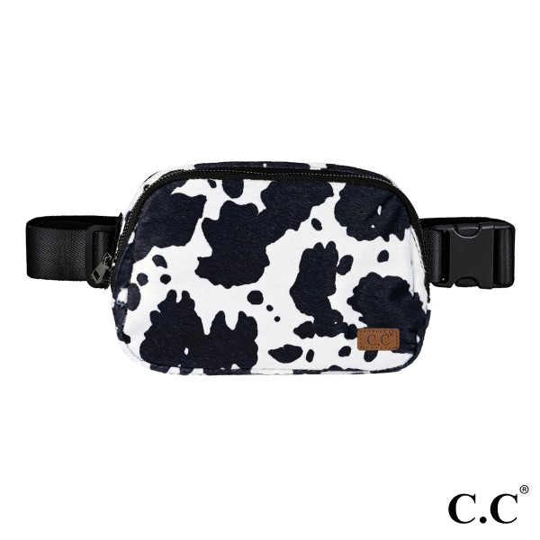 cow print lululemon belt bag C.C BGS0063 Cow Pattern Fanny Pack - Full Zipper Closure