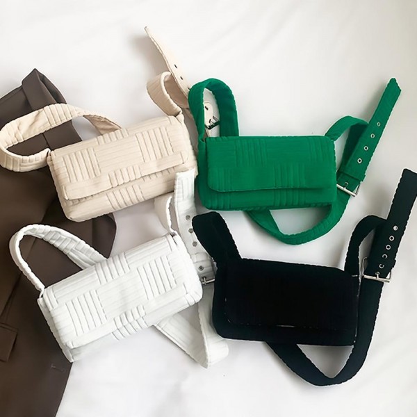 Quilted Envelope Cross Body Bag With Buckle - Magnetic Flap Closure - Adjustable Cross Body Strap - Approximately 9.5"L x 5.5"H x 2.4"D view 5