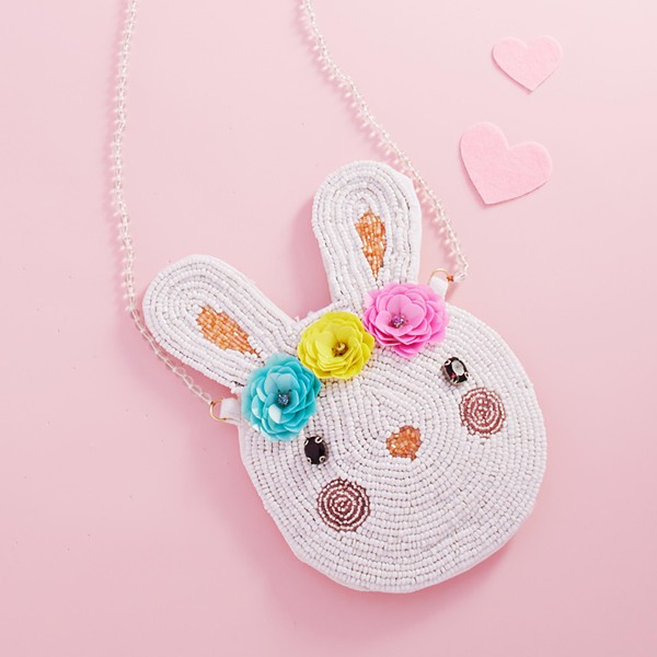 Wholesale children s Seed Beaded Easter Bunny Cross Body Magnetic Button Closure