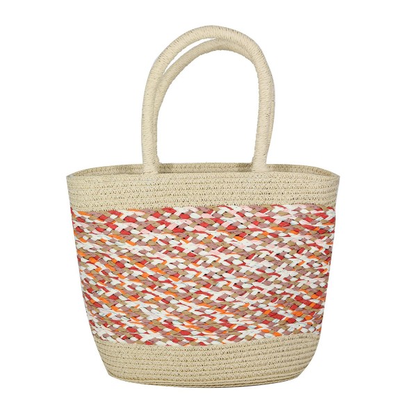 Mixed Color Woven Straw Bag

- Full Zipper Closure
- Lined Body
- Approximately 10.25"W X 8"T X 4"D
