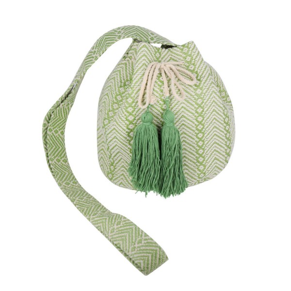 Wholesale geometric Pattern Bucket Bag Drawstring Closure Lined Body Open Zipper