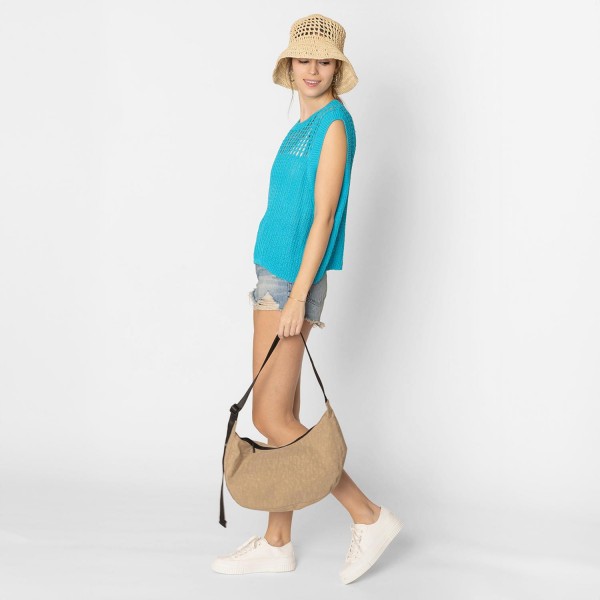 Do Everything In Love Water Resistant Crossbody Bag With Adjustable Strap - Full Zipper Closure - Lined Body With One Zipper Pocket - Adjustable Strap 20" L - Body Approximately 14" W X 8" T X 4" D - Material : Shell: 100% Nylon Lining: 100% Polyester view 5