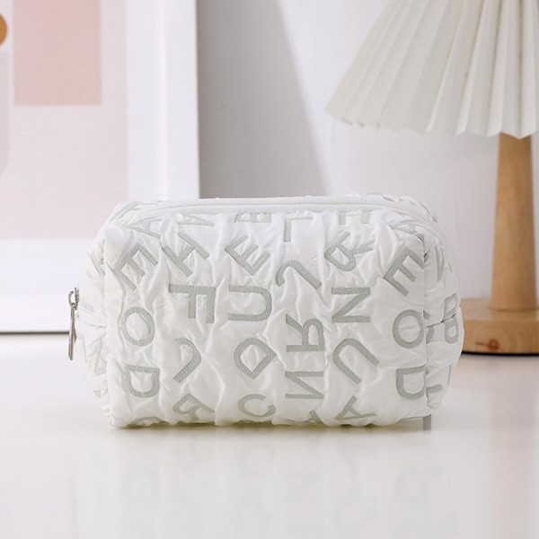 Wholesale padded Alphabet Makeup Pouch Full Zipper Closure T L D