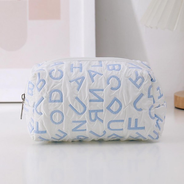Wholesale padded Alphabet Makeup Pouch Full Zipper Closure T L D