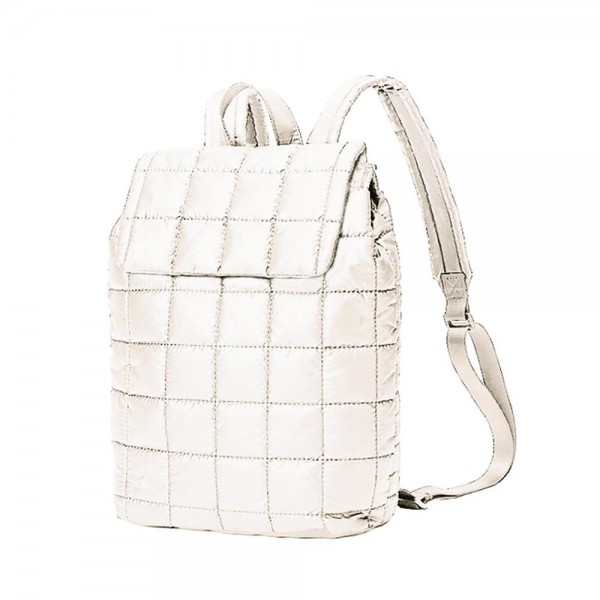 Wholesale quilted Puffer Backpack Magnetic Flap Closure Full Zipper Closure Inte