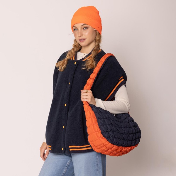 Do Everything In Love Game Day Quilted Puffer Shoulder Tote Bag

- Full Zip Closure
- One Interior Zip Pocket
- Two Interior Open Pockets
- Approximate 16" L x 12" T x 8" D
- 100% Polyester