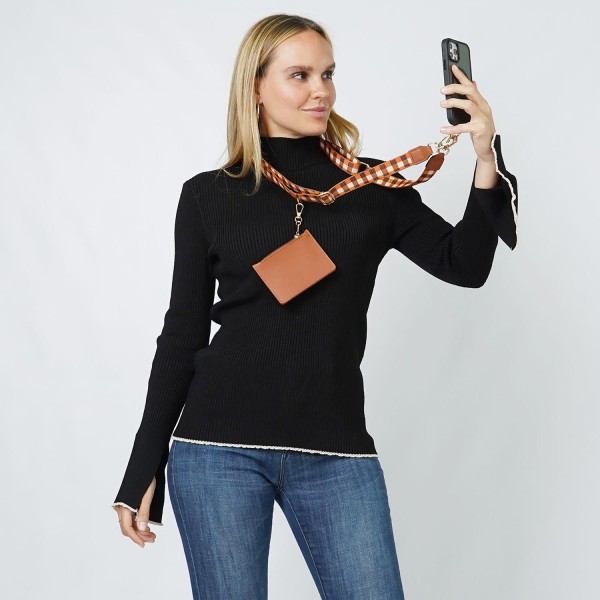 Clip N' Carry Crossbody Phone Carrier With Wallet - "Turn any phone case into a crossbody carrier with ease!" - Full Zip Wallet With 1 Open External Pocket - Removable Strap - Wallet 4.5" L X 3.5" T - Strap Adjustable 44"- 62" L view 5