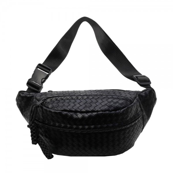 Wholesale woven Vegan Leather Cross Body Bag Adjustable Buckle Strap Three Exter