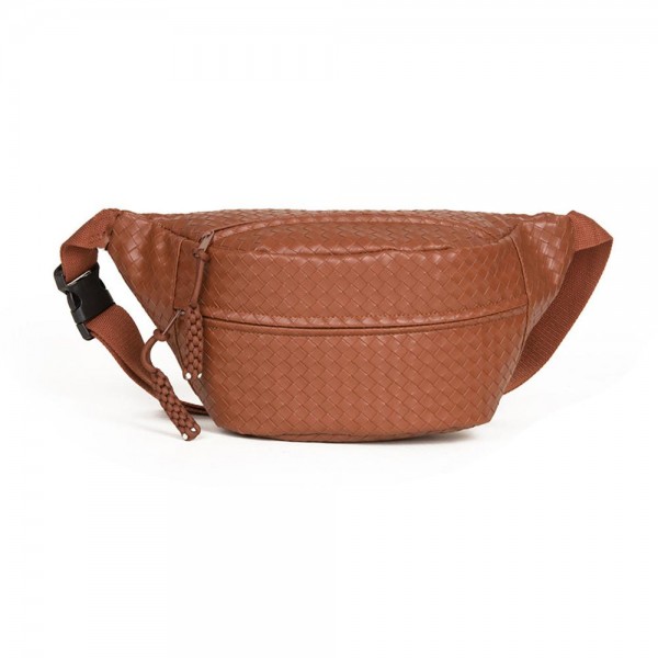 Wholesale woven Vegan Leather Cross Body Bag Adjustable Buckle Strap Three Exter