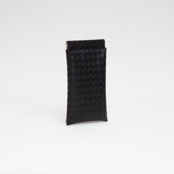 Wholesale woven Vegan Leather Glasses Case Magnetic Closure Lined Body