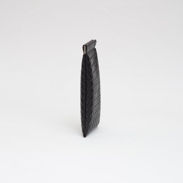 Woven Vegan Leather Glasses Case - Magnetic Closure - Lined Body view 5