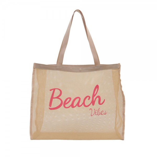 Wholesale mesh Beach Vibes Tote Bag L T D