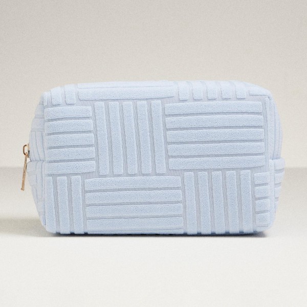 Wholesale quilted Terry Cloth Travel Pouch Full Zip Closure L T D Polyester