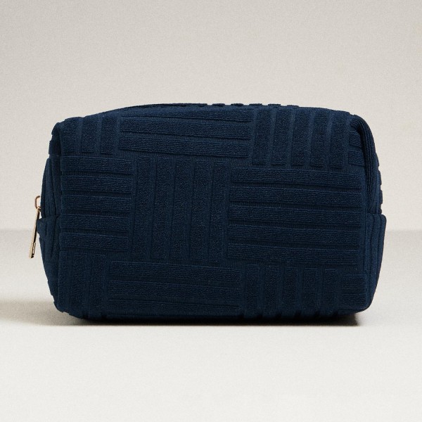 Wholesale quilted Terry Cloth Travel Pouch Full Zip Closure L T D Polyester