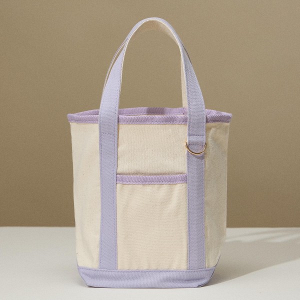 Wholesale small Canvas Tote Bag Open External Pocket Metal Key Ring L T D Handle