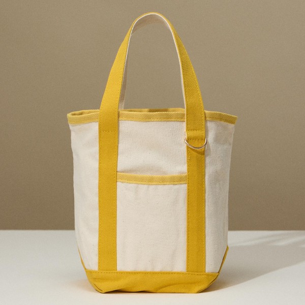 Wholesale small Canvas Tote Bag Open External Pocket Metal Key Ring L T D Handle