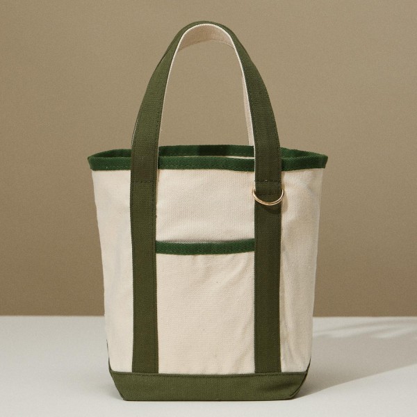 Wholesale small Canvas Tote Bag Open External Pocket Metal Key Ring L T D Handle