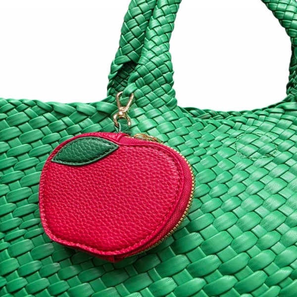 Vegan Leather Fruit Coin Pouch Key Ring 
- Full Zip Closure 
- Approximately 5" L