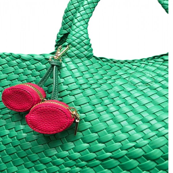 Vegan Leather Fruit Coin Pouch Key Ring 
- Full Zip Closure 
- Approximately 5" L