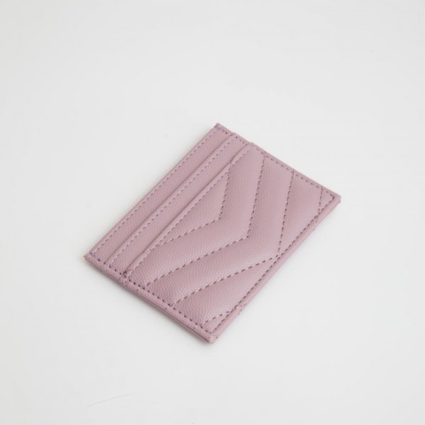 Wholesale double Sided Quilted Vegan Leather Card Holder Open Inner Pocket Six C