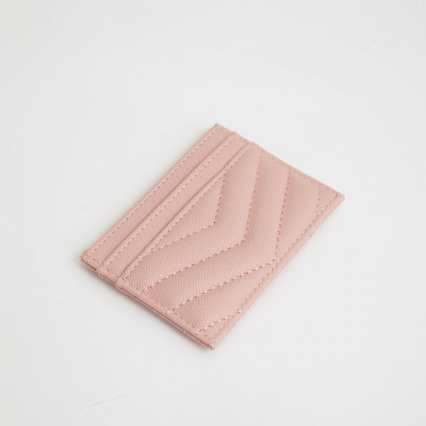 Wholesale double Sided Quilted Vegan Leather Card Holder Open Inner Pocket Six C