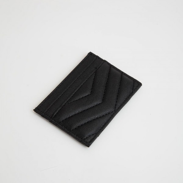 Wholesale double Sided Quilted Vegan Leather Card Holder Open Inner Pocket Six C