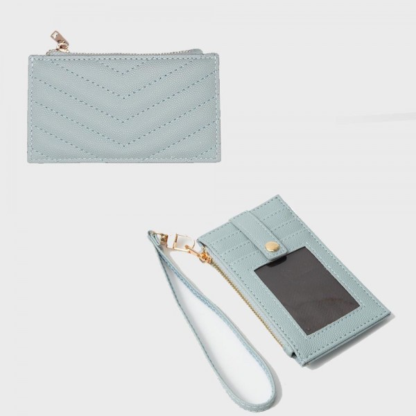 Wholesale quilted Vegan Leather Wallet Removeable Wristlet Outer Card Holders Sn