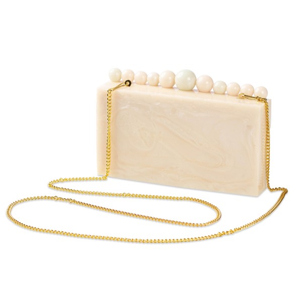 Wholesale marble Acetate Clutch Ball Accents Magnetic Closure Velvet Lining Open
