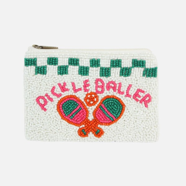 Seed Bead "Pickle Baller" Pouch

- Lined Interior
- Full Zipper Closure
- Approximately 5" L X 4.5" T