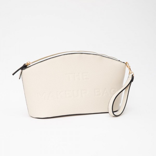 Wholesale vegan Leather Makeup Bag Embossed MAKEUP BAG Detail Full Zip Closure R