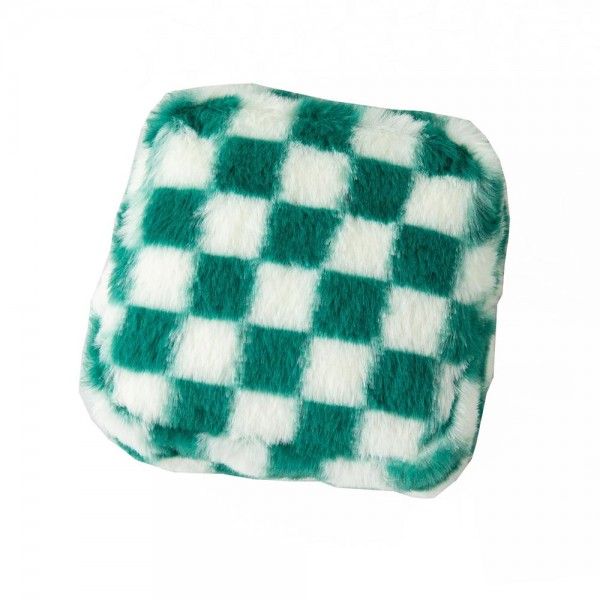 Furry Checker Pouch

- Full Zip Closure 
- Lined Body
- One Open Pocket 
- Approximately 5" L X 6" T X 2" D