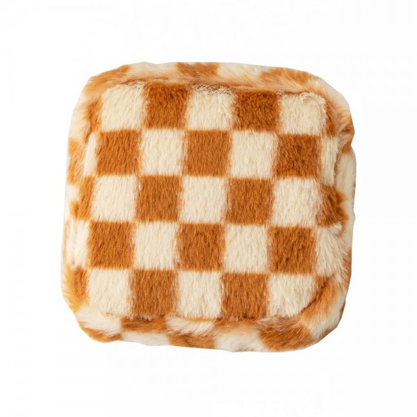 Furry Checker Pouch

- Full Zip Closure 
- Lined Body
- One Open Pocket 
- Approximately 5" L X 6" T X 2" D