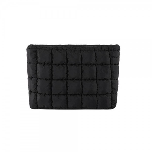 Quilted Nylon Puffer Pouch

- Zip Closure 
- Lined Body 
- 1 Internal Zip Pocket 
- Approximately 6" T X 9" L X 2" D