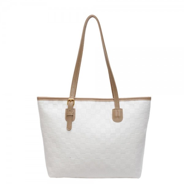 Checker Vegan Leather Tote Bag

- Full Zip Closure 
- Lined Body 
- 2 Zip & 1 Open Internal Pocket 
- Approximately 9.5" T X 15.5" L X 4" D