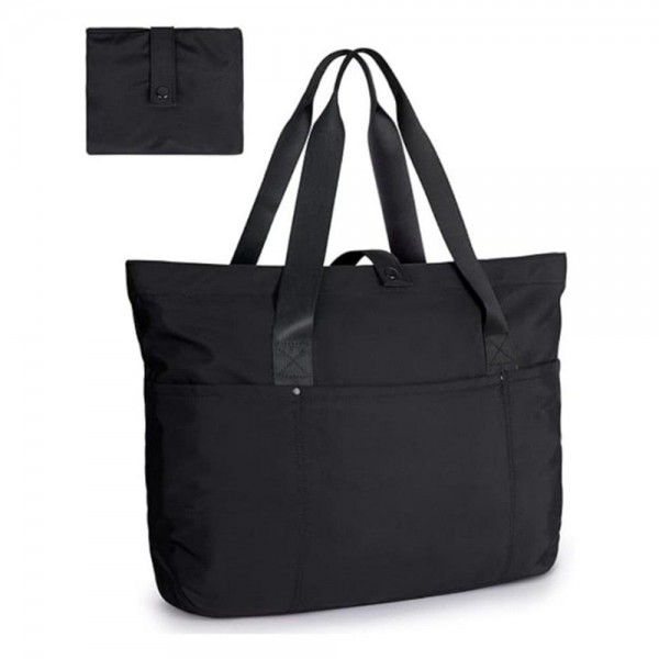Wholesale foldable Nylon Tote Bag Water Resistant Open Zip Outer Pocket Lined Bo