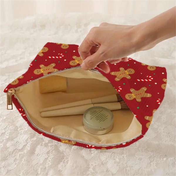 Corduroy Gingerbread & Candy Cane Pouch

- Zip Closure
- Lined Body
- Approximately 10" L X 7" T X 2.25" D