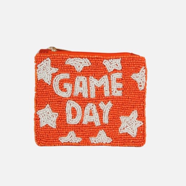 "GAME DAY" & Stars Seed Beaded Canvas Pouch

- Fully Lined Inside
- 100% Cotton Bag
- Approximately 5.5" L X 4.5" T