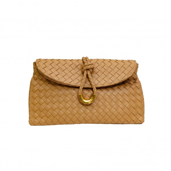 Vegan Leather Woven Twist Lock Crossbody Bag
- Double Flap with One internal Zipper Pocket
- Attached Cross Body Strap
- Twist Lock Closure
- Approximately 11" W X 6.5" T X 3" D