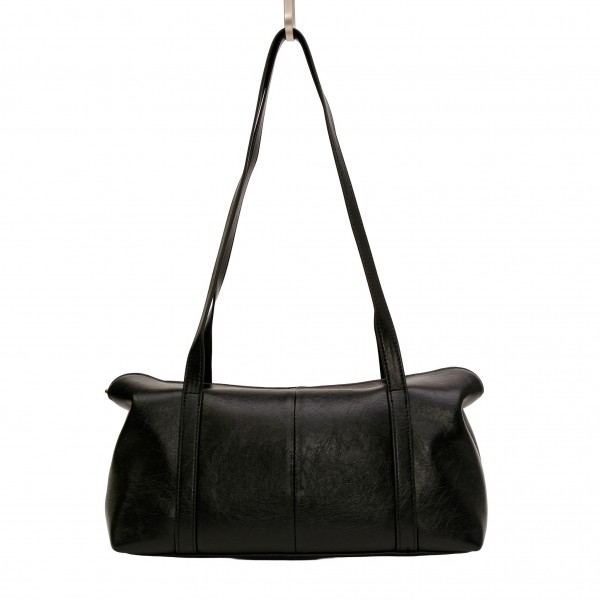 Vegan Leather Duffle Shaped Crossbody Bag
- Double Flap Magnetic Closure 
- Removable/Adjustable Cross Body Strap
- 3 Compartments With Full Zipper Closure 
- Lined Inside
- Approximately 11" W X 6.5" T X 3" D