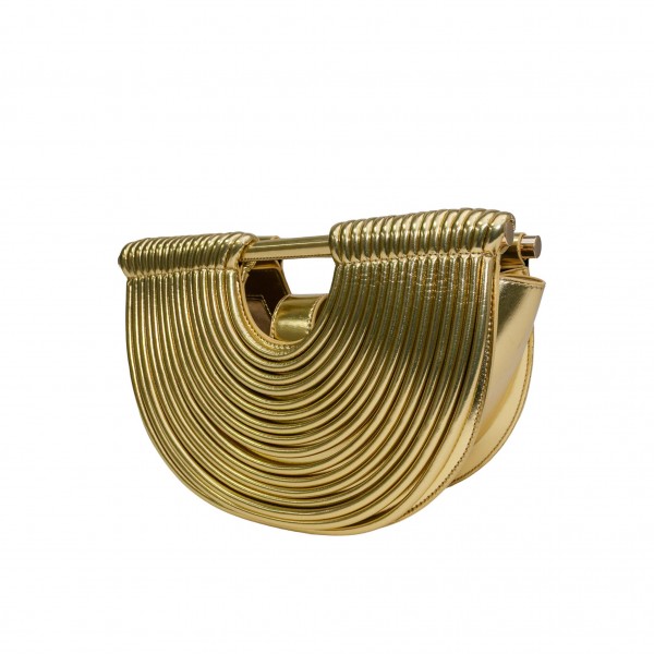 Vegan Leather Half Crescent Moon Clutch Bag
- Front Rope Ripple Design Detail
- Inside Magnetic Button Closure
- Suede-like Lining