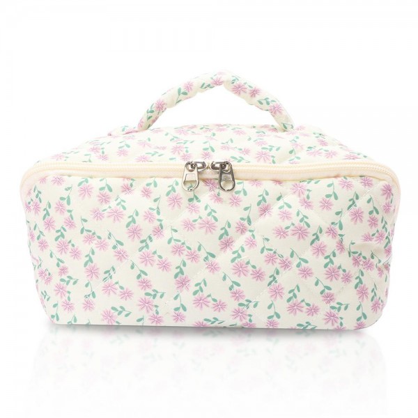 Quilted Print Makeup Bag

- Full Zip Closure
- 3 Internal Pockets & 1 Zip Brush Pocket
- Approximately 9” L X 5” T X 4” D